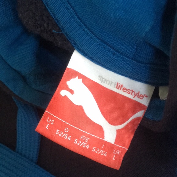 Blue Puma hoodie - size L - Picture 2 of 3